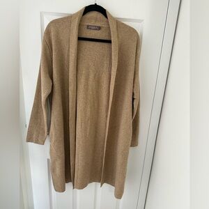 Regency Fashions Camel Open-Front Cozy Long Lambswool Cardigan Duster Size XXL